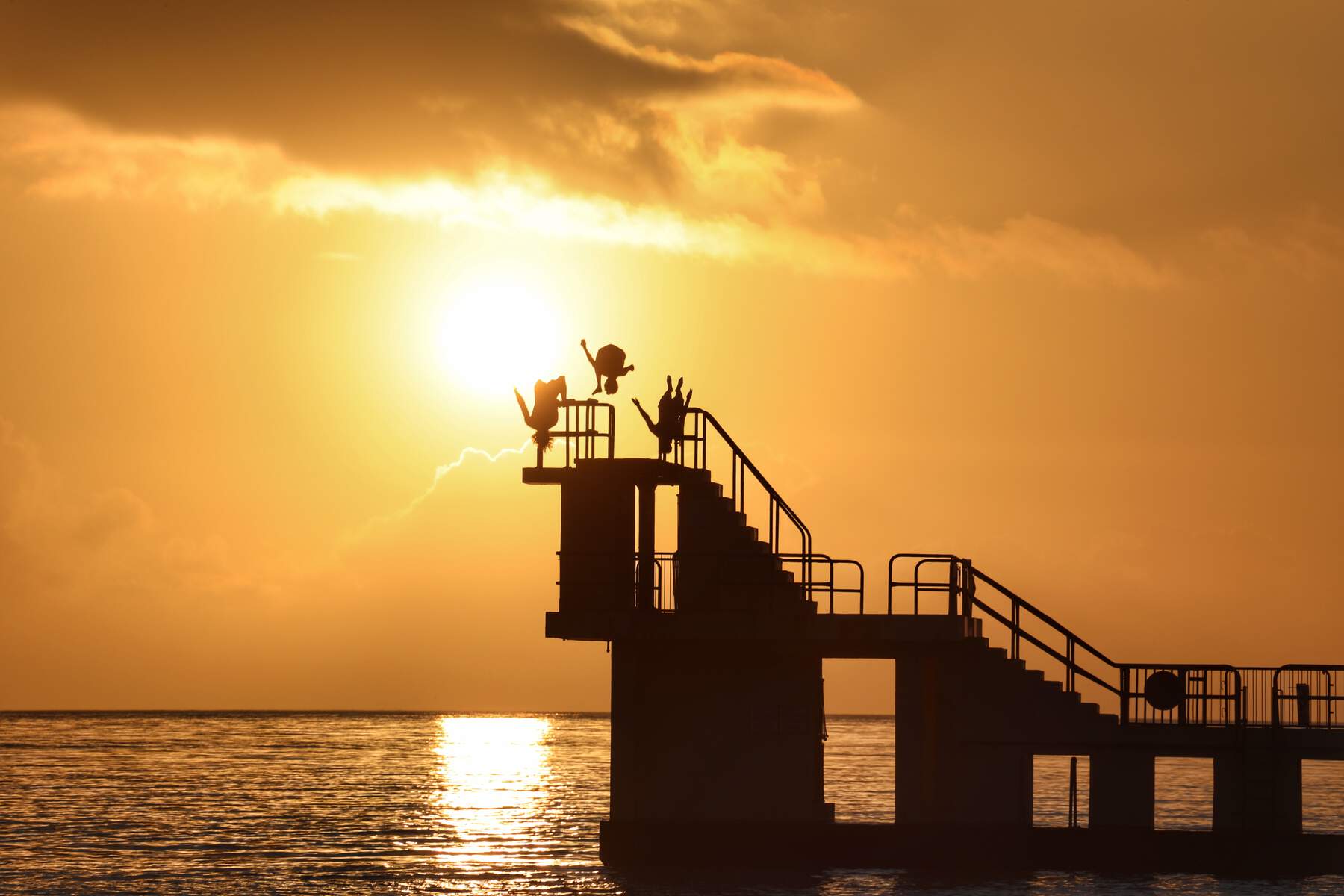 Baignade à Salthill, Blackrock, Galway, Irlande