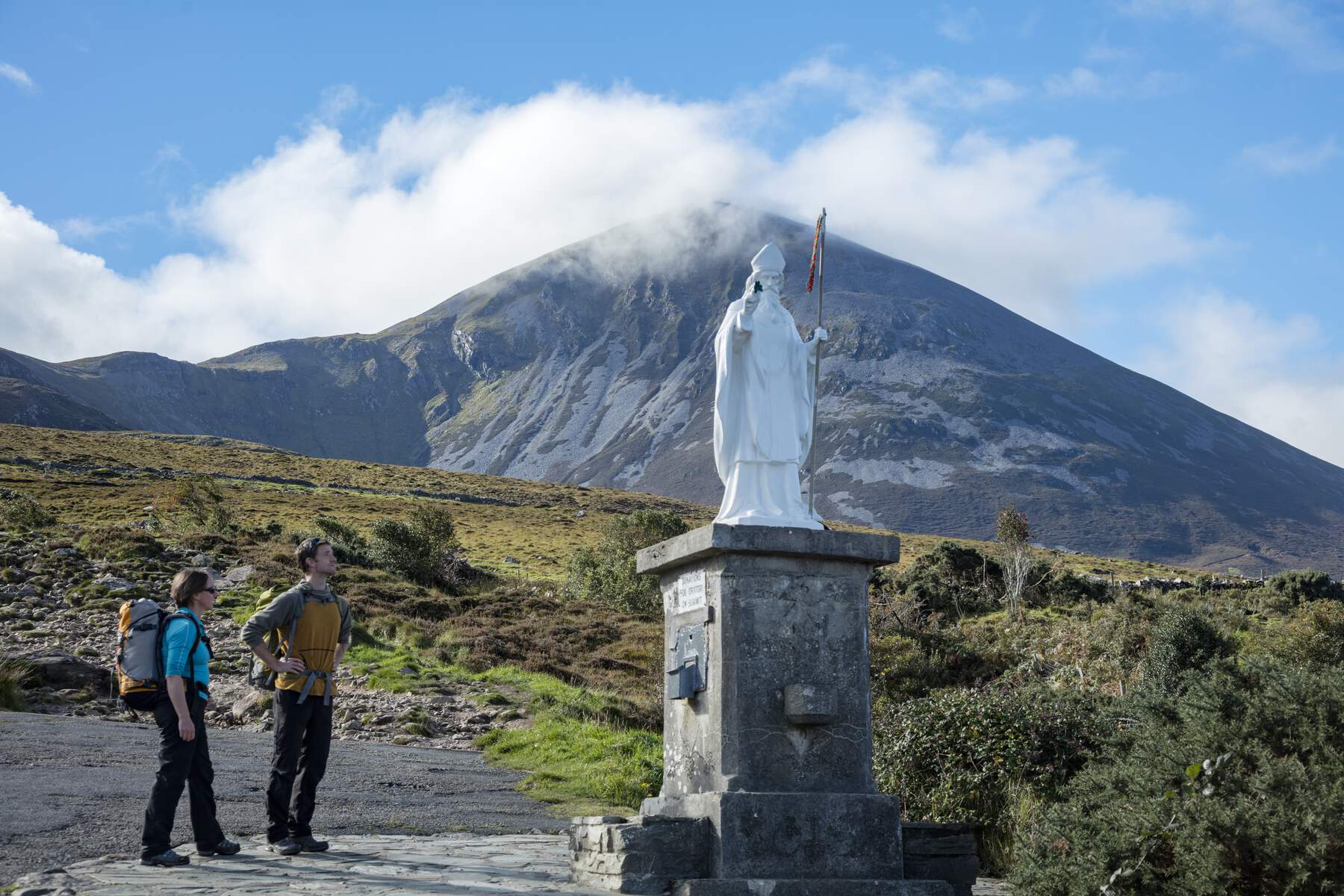 Statue de St Patrick, Croagh Patrick, Mayo, Irlande